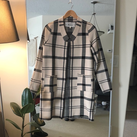 Pink Martini Sweaters | Pink Martini Plaid Cardiganfall Coat | Poshmark